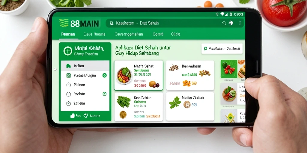Antarmuka aplikasi 88MAIN yang mendukung program Diet Sehat.