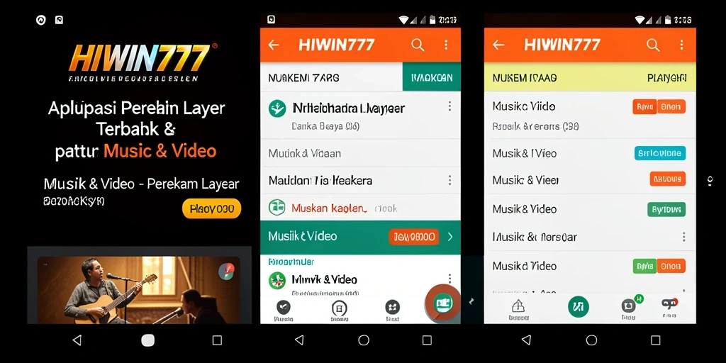 Tampilan antarmuka HIWIN777 dengan fitur perekam layar yang mudah digunakan.