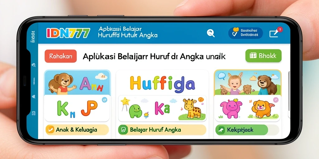 Antarmuka user-friendly dari aplikasi Belajar Huruf dan Angka.