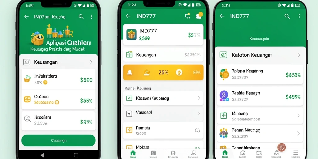 Tampilan antarmuka aplikasi IND777 yang sederhana dan user-friendly.