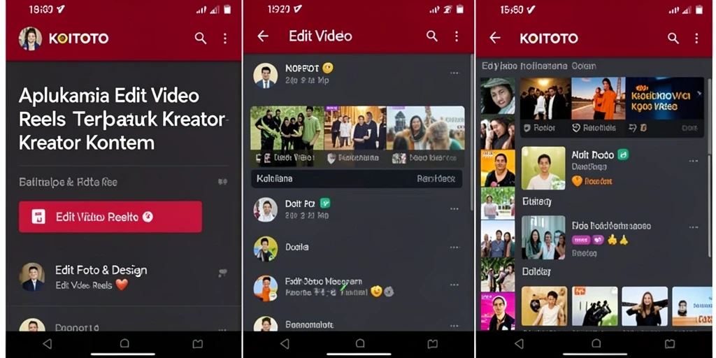 Antarmuka KOITOTO yang intuitif untuk Edit Video Reels.