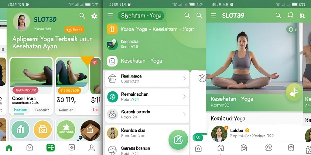 Antarmuka SLOT39 menampilkan berbagai pose Yoga yang mudah diakses.