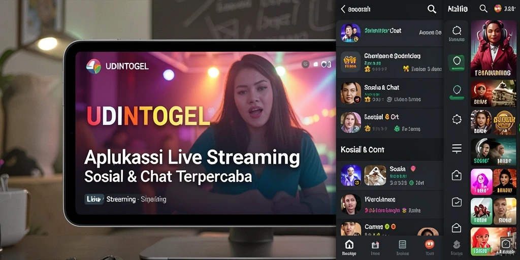 Tampilan antarmuka <strong>UDINTOGEL</strong> saat live streaming yang interaktif.